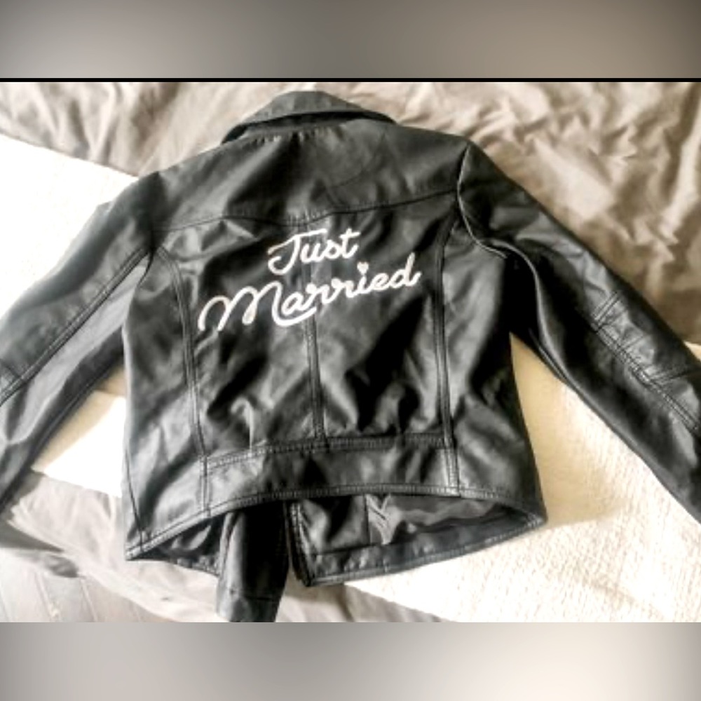 Just married VEGAN faux leather jacket.
